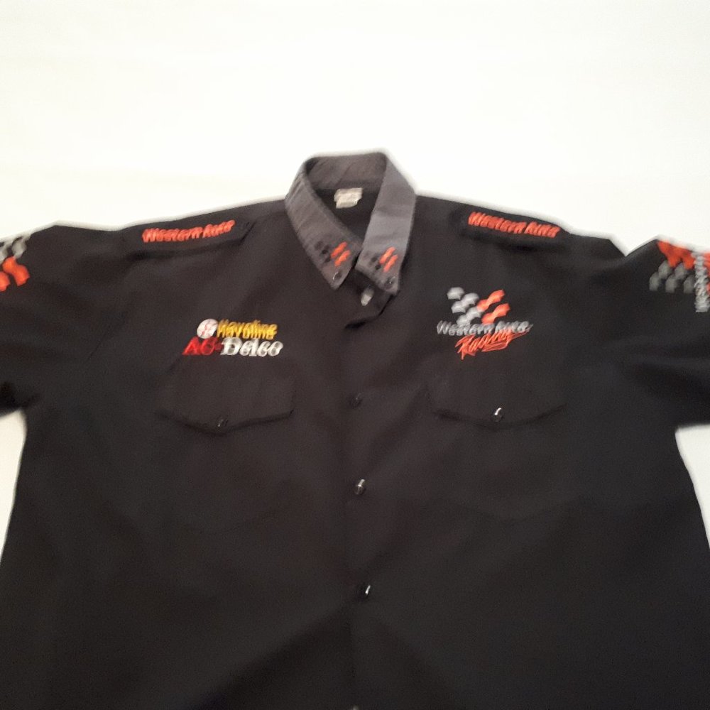 Vintage Simpson Western Auto NHRA Drag Racing Full Embroidered Team Shirt